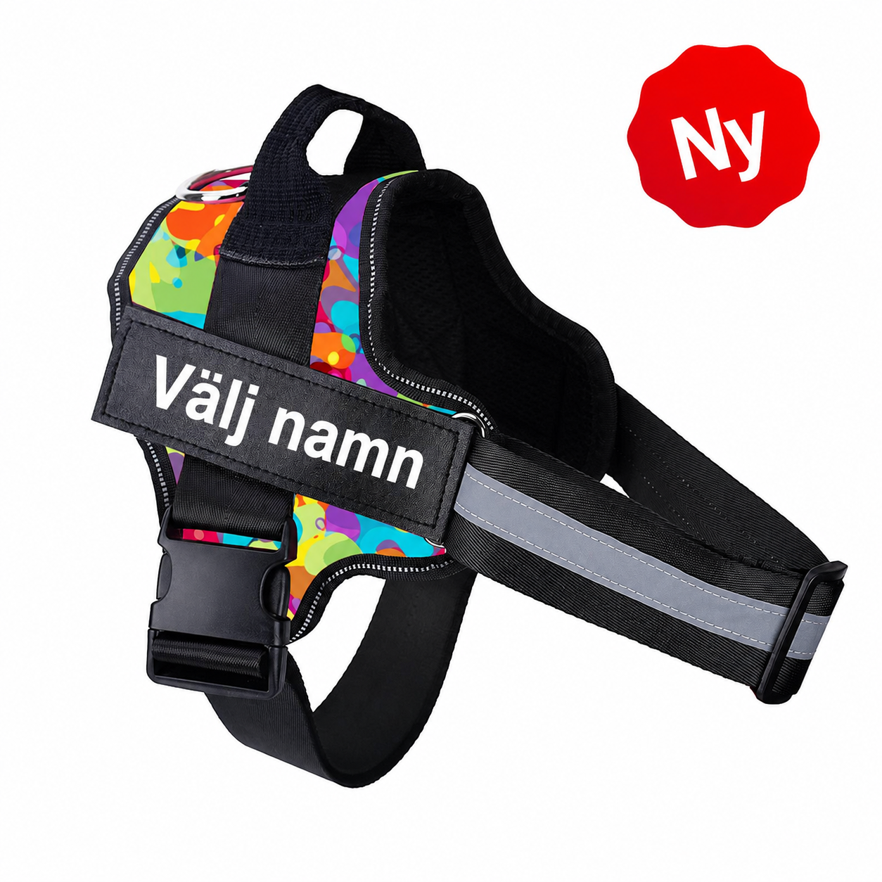 Antidrag sele med namnskylt