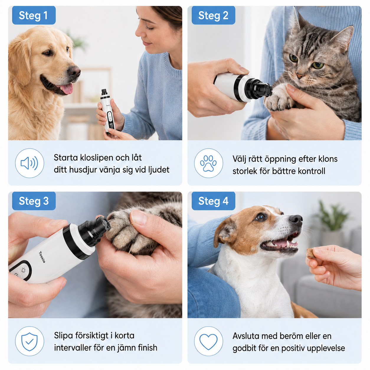 Elektrisk kloslip för hund och katt