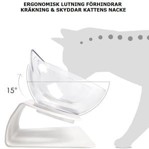 Ergonomisk dubbelmatskål genomskinlig