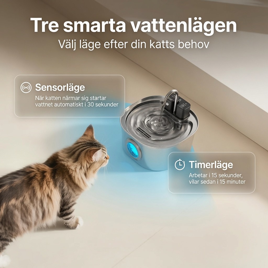 KattKällan 3.0 - Trådlös vattenfontän för katt