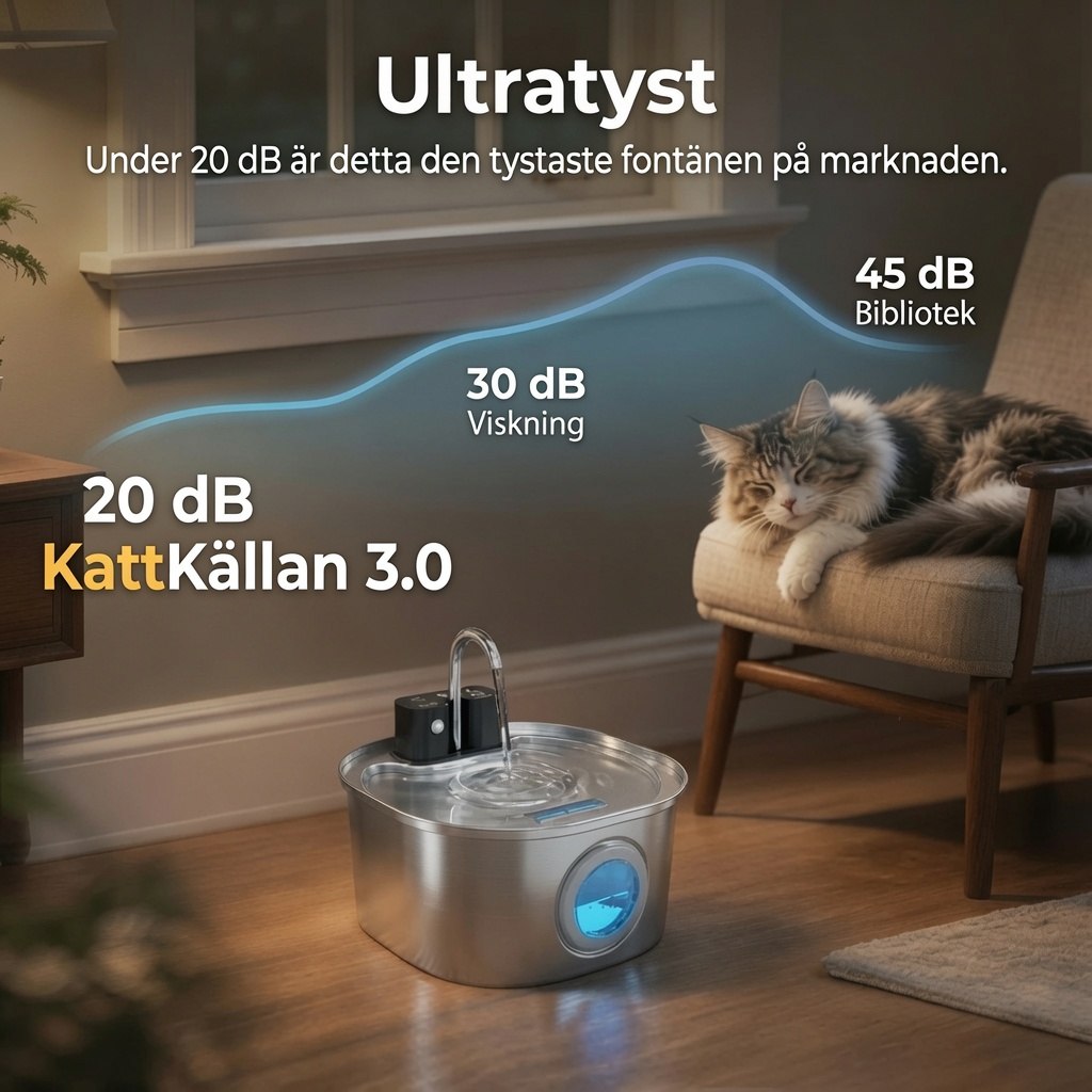 KattKällan 3.0 - Trådlös vattenfontän för katt
