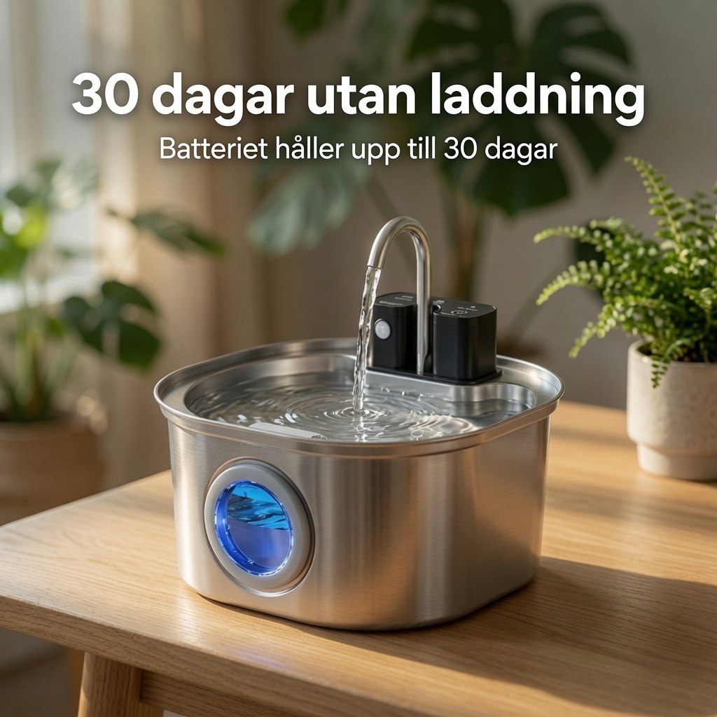 KattKällan 3.0 - Trådlös vattenfontän för katt